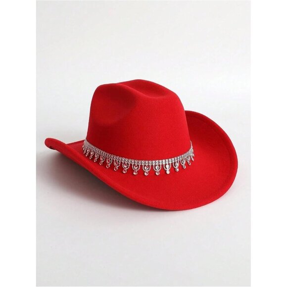 Women\'s Sequin Fedora Cowboy Hat Wide Brim Boho Western Cowgirl Accessories main image 4